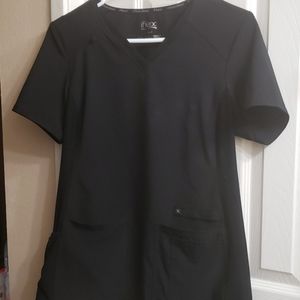 Cherokee Iflex Scrub Top Black Size Small